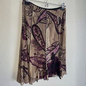 Vintage Crisca Women's Brown Purple Mid Length Skirt UE 40/US 8